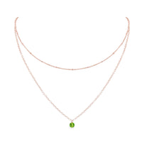 Layered Choker - Peridot - 14K Rose Gold Fill - Luna Tide Handmade Jewellery