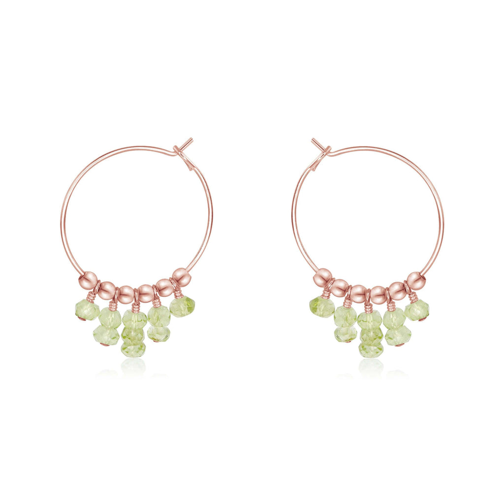 Prehnite Statement Hoop Earrings - Prehnite Statement Hoop Earrings - 14k Rose Gold Fill - Luna Tide Handmade Crystal Jewellery