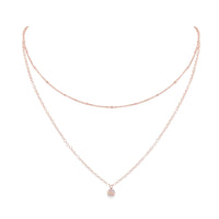 Layered Choker - Rainbow Moonstone - 14K Rose Gold Fill - Luna Tide Handmade Jewellery