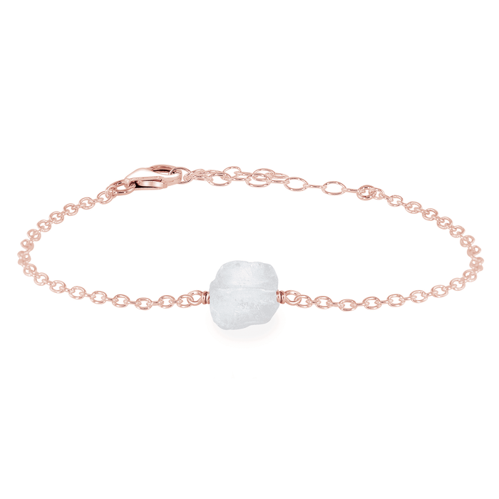 Raw Crystal Quartz Crystal Nugget Bracelet - Raw Crystal Quartz Crystal Nugget Bracelet - 14k Rose Gold Fill - Luna Tide Handmade Crystal Jewellery