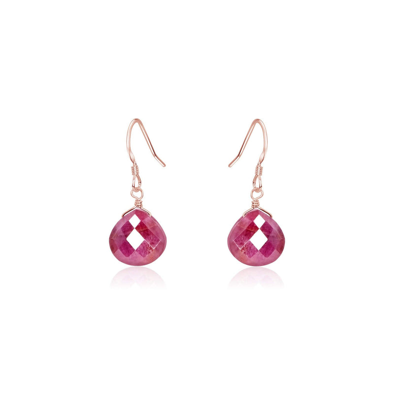 Teardrop Earrings - Ruby - 14K Rose Gold Fill - Luna Tide Handmade Jewellery