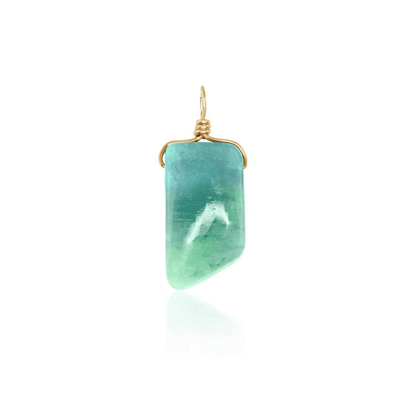 Small Smooth Amazonite Crystal Pendant with Gentle Point - Small Smooth Amazonite Crystal Pendant with Gentle Point - 14k Gold Fill - Luna Tide Handmade Crystal Jewellery
