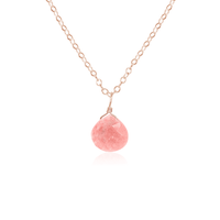 Teardrop Necklace - Pink Peruvian Opal - 14K Rose Gold Fill - Luna Tide Handmade Jewellery