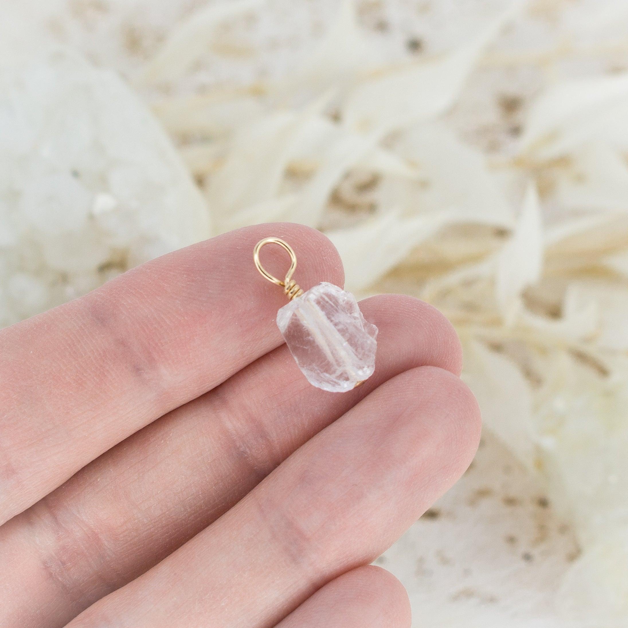 Tiny Raw Crystal Quartz Crystal Pendant - Tiny Raw Crystal Quartz Crystal Pendant - 14k Gold Fill - Luna Tide Handmade Crystal Jewellery