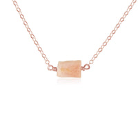 Raw Nugget Necklace - Pink Peruvian Opal - 14K Rose Gold Fill - Luna Tide Handmade Jewellery