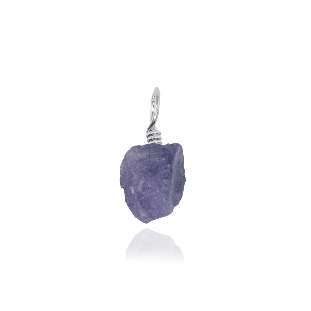 Tiny Raw Tanzanite Crystal Pendant - Tiny Raw Tanzanite Crystal Pendant - Sterling Silver - Luna Tide Handmade Crystal Jewellery