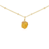 Tiny Rough Citrine Gemstone Pendant Choker - Tiny Rough Citrine Gemstone Pendant Choker - 14k Gold Fill / Satellite - Luna Tide Handmade Crystal Jewellery