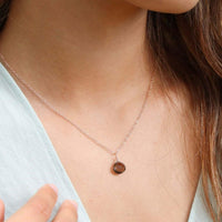 Teardrop Necklace - Smoky Quartz - 14K Rose Gold Fill - Luna Tide Handmade Jewellery
