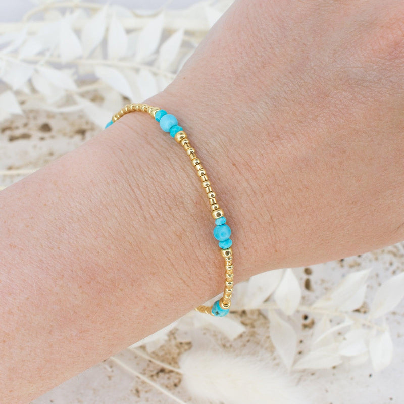 Turquoise Ancient Tides Bracelet - Turquoise Ancient Tides Bracelet - 14k Gold Fill - Luna Tide Handmade Crystal Jewellery