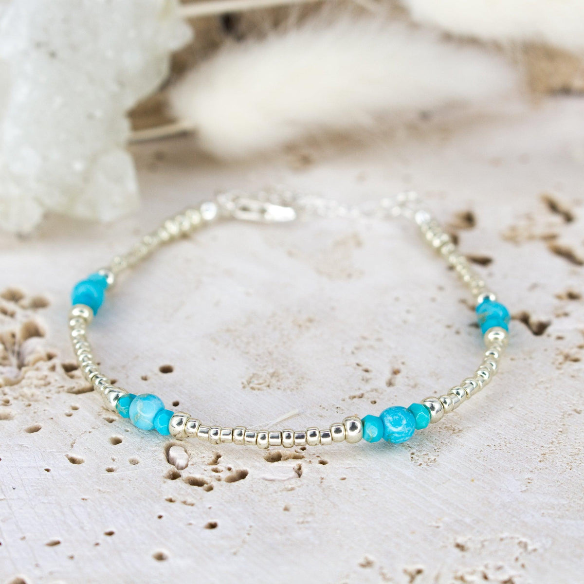 Turquoise Ancient Tides Bracelet - Turquoise Ancient Tides Bracelet - Sterling Silver - Luna Tide Handmade Crystal Jewellery